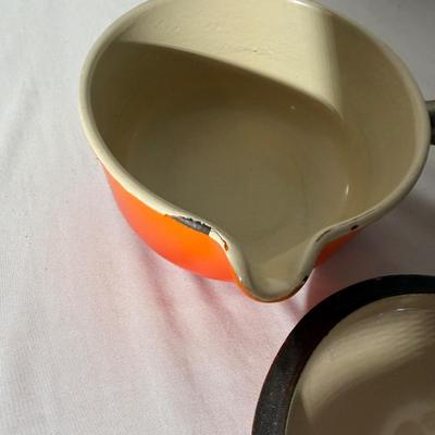 Two Le Creuset Enameled Cast Iron Saucepans (LR-MG)