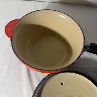 Two Le Creuset Enameled Cast Iron Saucepans (LR-MG)