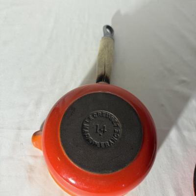Two Le Creuset Enameled Cast Iron Saucepans (LR-MG)