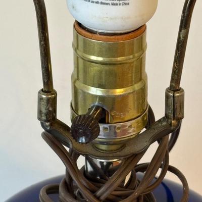 Cobalt Blue Mid Century Modern Glass Lamp (P-RG)