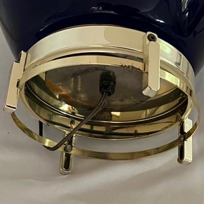 Cobalt Blue Mid Century Modern Glass Lamp (P-RG)