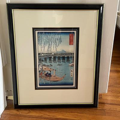 Japanese Woodblock Print By Hiroshige w/COA (DR-RG)