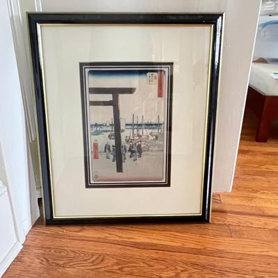 ‘The Port of Miya’Woodblock Print By Hiroshige (DR-RG)