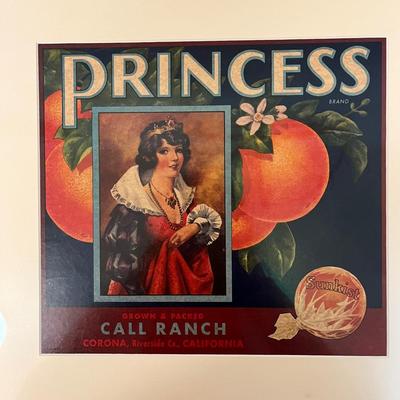 Framed Vintage Crate Labels (K-BC)