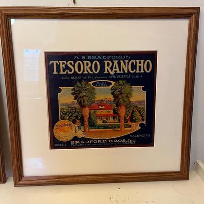 Framed Vintage Crate Labels (K-BC)