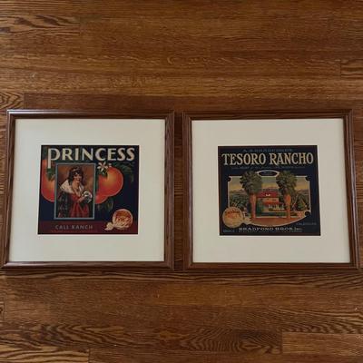 Framed Vintage Crate Labels (K-BC)