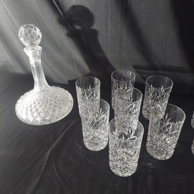 Crystal Decanter & Atlantis Glasses (P-BBL)