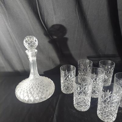 Crystal Decanter & Atlantis Glasses (P-BBL)