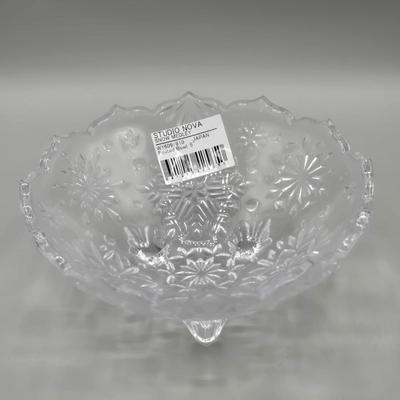 LOT 43: Four Marquis Waterford Crystal Goblets, Vintage Mikasa Festive Bells Frosted Glass Christmas Tree Shaped Tray, MCM Ruby Red...