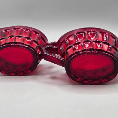 LOT 43: Four Marquis Waterford Crystal Goblets, Vintage Mikasa Festive Bells Frosted Glass Christmas Tree Shaped Tray, MCM Ruby Red...