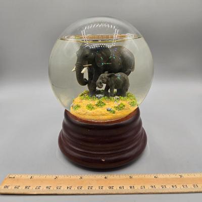 LOT 45: Vintage Iron Wood Elephant, San Francisco Music Box, Vintage Wood and Brass Elephant Coin Bank, and More