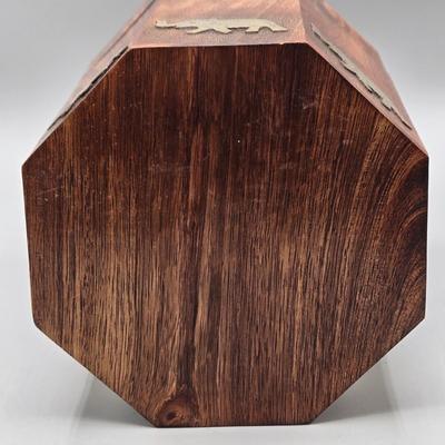 LOT 45: Vintage Iron Wood Elephant, San Francisco Music Box, Vintage Wood and Brass Elephant Coin Bank, and More