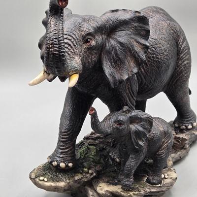 LOT 45: Vintage Iron Wood Elephant, San Francisco Music Box, Vintage Wood and Brass Elephant Coin Bank, and More