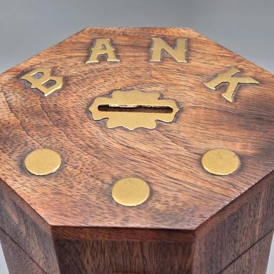 LOT 45: Vintage Iron Wood Elephant, San Francisco Music Box, Vintage Wood and Brass Elephant Coin Bank, and More