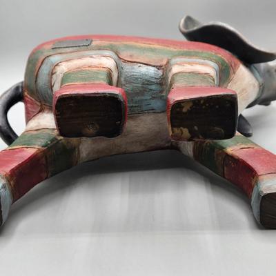 LOT 46: Ceramic Elephant Incense Holder, Vintage Colorful Elephant Figurine, 2 Ceramic Planters with Faux Succulents, and More