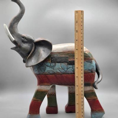 LOT 46: Ceramic Elephant Incense Holder, Vintage Colorful Elephant Figurine, 2 Ceramic Planters with Faux Succulents, and More