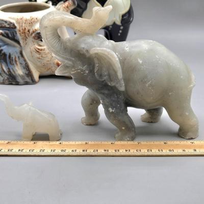 LOT 47: The Hamilton Collection Blake Jensen Good Luck Stacked Elephants Figurine with Swarovski Crystals and Other Elephant Figurines