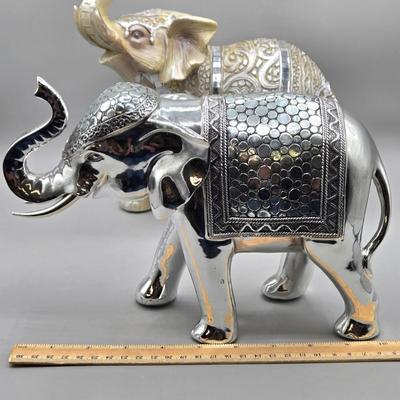 LOT 47: The Hamilton Collection Blake Jensen Good Luck Stacked Elephants Figurine with Swarovski Crystals and Other Elephant Figurines