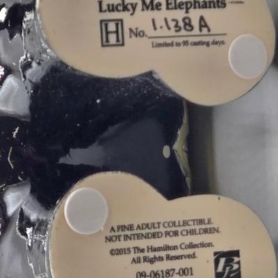 LOT 47: The Hamilton Collection Blake Jensen Good Luck Stacked Elephants Figurine with Swarovski Crystals and Other Elephant Figurines