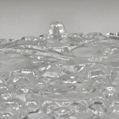 LOT 48: Vintage Biscuit Barrel Lead Crystal, Mikasa Park Lane Crystal Centerpiece Bowl, and More