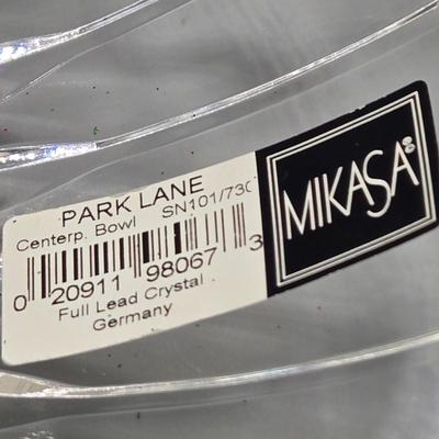 LOT 48: Vintage Biscuit Barrel Lead Crystal, Mikasa Park Lane Crystal Centerpiece Bowl, and More