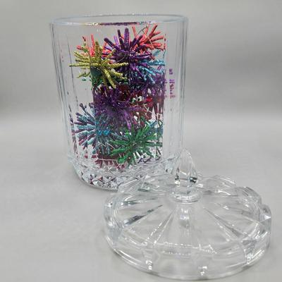 LOT 48: Vintage Biscuit Barrel Lead Crystal, Mikasa Park Lane Crystal Centerpiece Bowl, and More