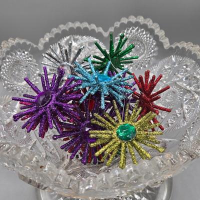 LOT 48: Vintage Biscuit Barrel Lead Crystal, Mikasa Park Lane Crystal Centerpiece Bowl, and More