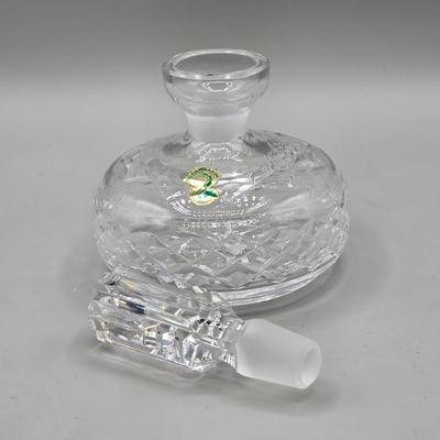 LOT 49: Vintage Porcelain Pitcher, Pair of Shannon Crystal Lotus Flower Candle Holders, and Waterford Crystal Perfume Bottle with...