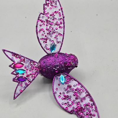 LOT 52: New Ornaments- Purple Cupcake Trains, Wire Balls, High Heel Shoe, Spirals with Bell, and More