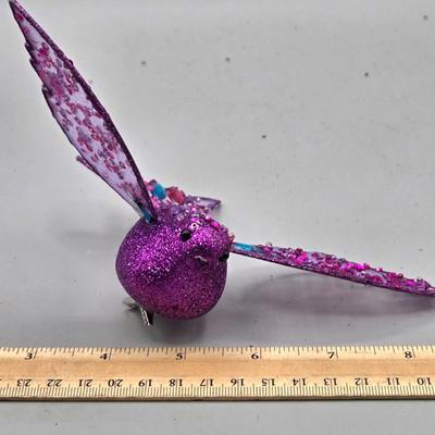 LOT 52: New Ornaments- Purple Cupcake Trains, Wire Balls, High Heel Shoe, Spirals with Bell, and More