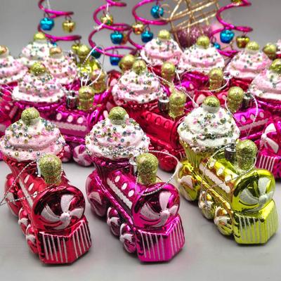 LOT 53: Pretty Pink- Various New Colored Cupcake Train, Spiral Trees, Ornaments and More