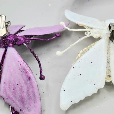 LOT 54: New- Various Dragonfly and Butterfly Clip-on Ornaments and More