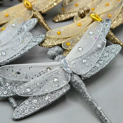 LOT 54: New- Various Dragonfly and Butterfly Clip-on Ornaments and More