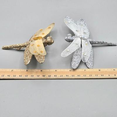 LOT 54: New- Various Dragonfly and Butterfly Clip-on Ornaments and More
