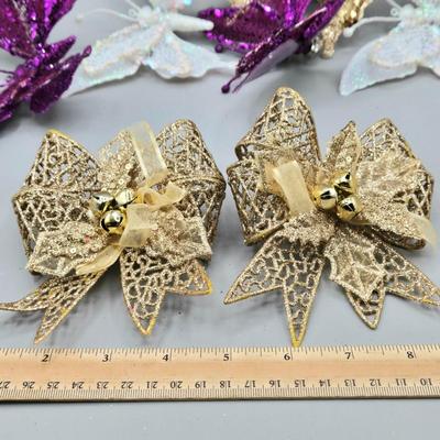 LOT 54: New- Various Dragonfly and Butterfly Clip-on Ornaments and More
