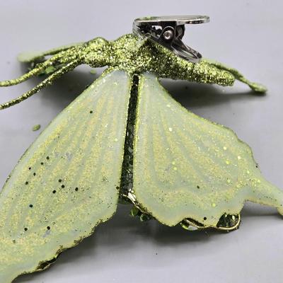 LOT 54: New- Various Dragonfly and Butterfly Clip-on Ornaments and More