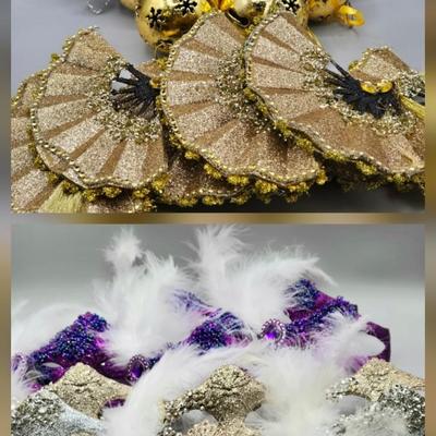 LOT 55: New- Clip-on Fans and Masks Ornaments and More