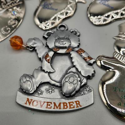 LOT 56: Various Ornaments Including Wooden Santa, Resin Owl, Silver-tone Angels, Dachshund, and More