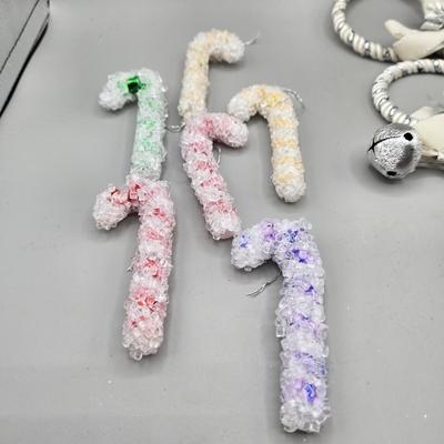 LOT 57: New-NOS- Variety of Ornaments Including Some that Light Up & Doorknob Bells