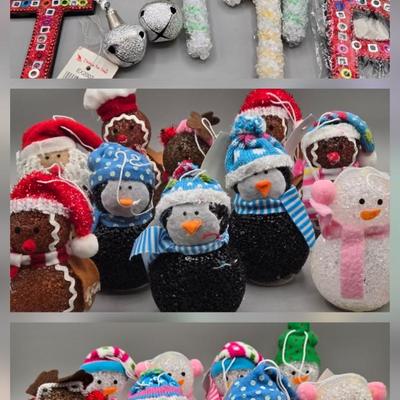 LOT 57: New-NOS- Variety of Ornaments Including Some that Light Up & Doorknob Bells