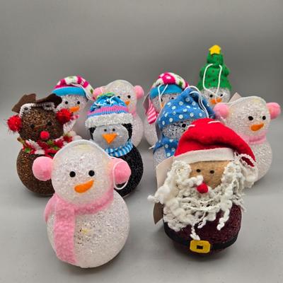 LOT 57: New-NOS- Variety of Ornaments Including Some that Light Up & Doorknob Bells