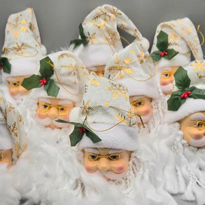 LOT 60: New-Santa Head Ornaments and 12 Christmas Balls