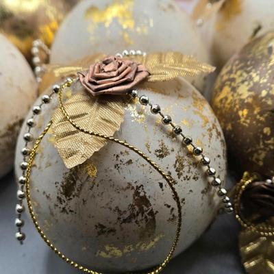 LOT 60: New-Santa Head Ornaments and 12 Christmas Balls