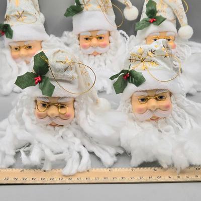 LOT 60: New-Santa Head Ornaments and 12 Christmas Balls
