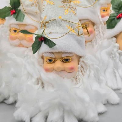 LOT 60: New-Santa Head Ornaments and 12 Christmas Balls