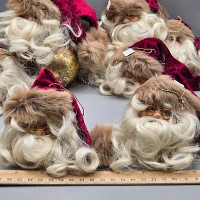 LOT 61: New-Santa Claus Head Ornaments and Christmas Balls