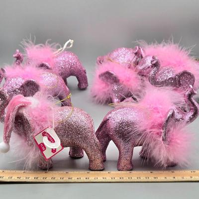 LOT 62: Various New Ornaments Including Elephants, Owls, Bells. Santa, Goebel Berta Hummel AWAY WE GO Children Dog Sled 2003, and More