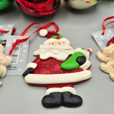 LOT 62: Various New Ornaments Including Elephants, Owls, Bells. Santa, Goebel Berta Hummel AWAY WE GO Children Dog Sled 2003, and More