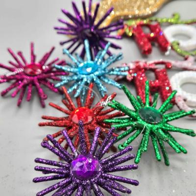 LOT 63: New Ornaments-Disco Balls, Birdhouses, Hummingbirds, Starbursts and More