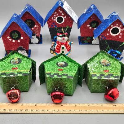 LOT 63: New Ornaments-Disco Balls, Birdhouses, Hummingbirds, Starbursts and More